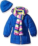Pink Platinum Little Girls' Toddler Puffer Jacket with Stripe Lining and Accessories Royal 2T [並行輸入品