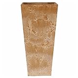 底面給水型植木鉢/プランター アートストーン 【トールスクエア/26cm×高さ49cm】 底栓付 ベージュ 〔ガーデニング用品/園芸〕 生活用品 インテリア 雑貨 花 ガーデニング プランター top