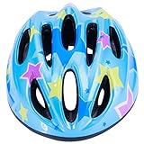 子供ヘルメット 自転車 子供用 キッズヘルメット　ジュニア 自転車用品 軽量 通勤通学 48-58cm ダイヤル調整　キッズ/ジュニア/こども用/通園/入園祝い ブルー＆星
