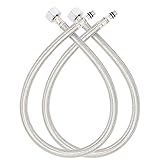Bosnell 24インチLong蛇口コネクタ編組ステンレス製給水ホース3 /8インチメス圧縮スレッドX m10オスコネクタ、交換用パックの2 (1ペア)