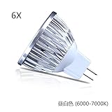 6個同梱 MR16 3W LED電球 - 6000K クールホワイト、LEDスポットライト-40Wattの等価 - 風景、埋め込み、トラック照明用の300ルーメン90度ビーム角度