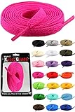 [KutsuGoods] クツグッズ スニーカーヘッズ専用 シューレース 靴紐 100cm 120cm 140cm 160cm 平紐 靴ひも shoelaces (140cm, ショッキングピンク)