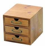 天然木の アンティーク 3段引き出し