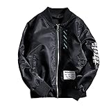 [FERE8890] ボーイズ コート 前開き ジャケット 子供服 丸襟 ファスナー付 両面使用可 英字 ポケット 防風 保温性 トレーニングウェア ブラック 身長110cm左右