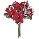MAGIQ 東京堂 クリスマス 上質な 造花 ニコラ ポインミックスブーケ  #レッド FX005784