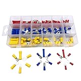 180Pcs Wire Connectors, Sopoby Mixed Assorted Lug Kit Insulated Electrical Wire Connector Crimp Conn