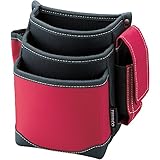 TRUSCO(トラスコ) 腰袋 3段 携帯電話ホルダー付き レッド TWP3-R