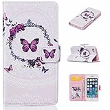 iPhone SE / iPhone 5 / 5s ケース 手帳型ケース, UNEXTATI 高品質PUレザー 財布型ケース 保護カバー カード収納 スタンド機能 マグネット開閉式 Apple iPh