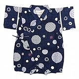 甚平 ロンパース ベビー 男の子 じんべい 和柄 日本製生地 ネイビー 70