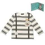 クレードスコープ(キッズ&ベビー)(kladskap) コロボックルコラボフェイクサスペンダーボーダー柄Tシャツ【チャコール/90】