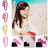 YISYO 　カチューシャ　ヘアバンド　子供　ヘッドバンド　 ヘアアクセサリー　髪飾り (濃いローズピンク)