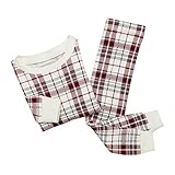 Burt 's Bees Baby Kid 's Organic Cotton Plaidパジャマ0 – 3 Months