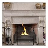 ブラック折りたたみスチール暖炉スクリーンドア3パネルHeavy Duty Furni Decor Fire