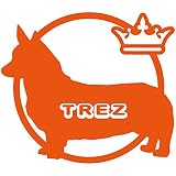 14色 愛犬名 or 犬種名入り コーギー ステッカー DOG ON BOARD【DOG IN CAR 愛犬 ワンコ 名入れ ネーム ドッグ 犬 車 カーサイン 名前 名前入れ】 (オレンジ)