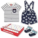 BABYDOLL（ベビードール） BOX付3点セット マリンコーデギフトセット-子供服 男の子 Tシャツ ハーフパンツ 靴下 ベビー -0168B 70cm