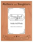 MOMギフトMothers Daughters Loveすべてハート天然木製刻印画像フレーム 4x6 Vertical