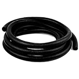 XDiscount コルゲートチューブ　ホース　パイプ　ワイヤ　ブラック　25x22mm 3.8M長さ