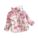 Tonsee 女の子 ガールズ 可愛い コート 暖かい ジャケット フラワー パターン 防寒 (70, ベージュ)