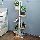 多段棚フラワースタンド屋内居間フロアソリッドウッドの植木鉢ラック (Color : White, Design : B)
