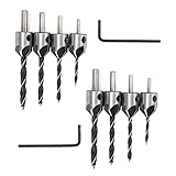 Jsuin 4本セット木工用ドリル 皿錐 面取り バリ取り 下穴 座ぐりドリル 3mm/4mm/5mm/6mm X2