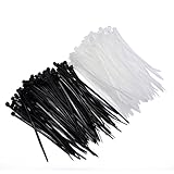 Mudder 4 Inch Nylon Cable Ties in Black and White, 200 Pieces [並行輸入品]