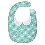 Reversible Baby Bib: Vintage Style Teal Floral Print with Scalloped Collar by Crummy Bunny