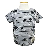(ポスター) POSTAR　サファリプリント TEE キッズ Tシャツ　杢グレー　130cm