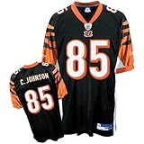 Chad Johnson Cincinnati Bengals # 85の本物のリーボックNFLフットボールジャージー（ブラック） ブラック