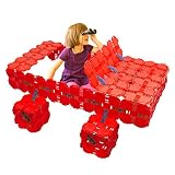 Fort Boards Prime Pack - Kid's Building Toy and Construction Blocks - 90 Piece Set - Red [並行輸入品]
