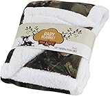 Trail Crest Infant Camo Soft Sherpa Lined Coral Fleece Baby Blanket W/ Magnet, Birch by Trail Crest