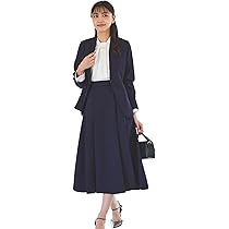 【未使用タグ付✨】ルイルエブティックスカートスーツ洗える大きいサイズ5L紺 Amazon | [ルイ ルエ ブティック] ベーシックスーツ ノーカラー