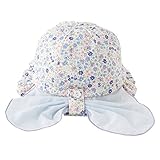 (チャックル) chuckle *スウィートガール*後ろ日よけ付き小花柄帽子【46-48CM】 ブルー 46-48cm P9263-00-31