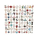 [YFFSFDC] チャーム アクセサリーパーツ 100個セット ネックレス/イヤリング/ペンダント飾り ジュエリー DIY オーナメント ハンドメイド 手作り 贈り物 飾り物 工芸品 (マルチカラー)