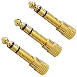 フジパーツ 3.5mm ステレオミニジャック(メス) - 6.3mm ステレオ標準プラグ(オス) 変換プラグ 3個セット AC-666-3P