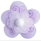 Hanging花8 " MediumパープルラベンダーShimmerメッシュナイロン花デコレーション装飾赤ちゃん保育園寝室女の子部屋天井壁装飾誕生日パーティーブライダルベビーシャワーバスルームキッズ3