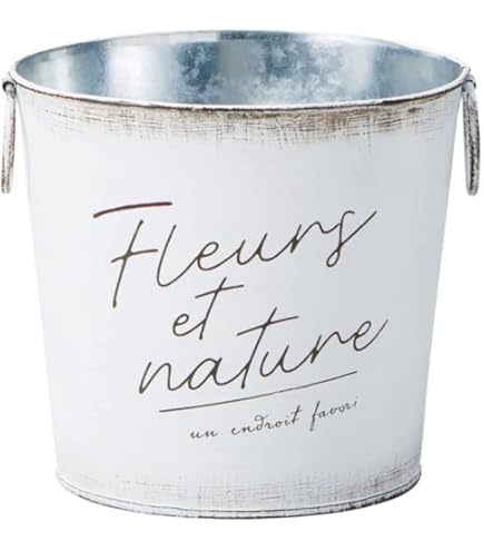 Amazon.co.jp: アンティーク風ブリキポット ブリキバケツ型 100φ