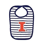 NCAA Illinois Illini乳児ストライプニットよだれかけ、1サイズ、ネイビー/ホワイト