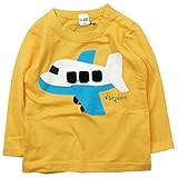 【秋冬物春対応】 CHEEK ROOM(チイクルーム) 製品洗い加工済み42/2天竺飛行機長袖Tシャツ 90cm/YE NO.B-470270