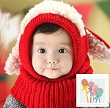 Ｓｍｉｌｅ march (スマイルマーチ） ベビー キッズ 帽子 かわいい 耳付 選べる カラー 秋 冬 あたたか ニット帽 ネックウォーマー 一体型 マフラー スヌード ウサギ ヒツジ 男の子 女の