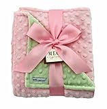 MEG Original Baby Girl Pink & Green Minky Dot Blanket by MEG Original