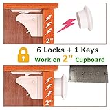 子安全磁気キャビネットロック – 子Proofベビー食器棚ロックラッチwith Self Sticking 3 M Adhesive forキャビネット& Drawers – オプションScrew f