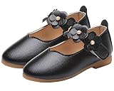 FireflyShop フォーマルシューズ キッズ フラワー ストラップ パンプス 入学式 卒業式 卒園式 発表会 結婚式 女の子 (36/ 21.6cm, 02.ブラック)