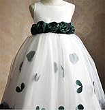 M.Z.L　子供ドレス ベビードレス ベビー ドレス フォーマルドレス フォーマル ドレス キッズ ドレス　結婚式 演奏会 誕生パーティ プレゼントディープグリーン (110cm)