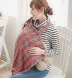 【ノーブランド品】エプロン タイプ ワイヤー入り 授乳 ケープ タータンチェック柄 ナーシング カバー ショール