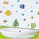 whitelotousトロピカル魚バブルステッカー子供ルーム壁デカール取り外し可能なホームデコレーション