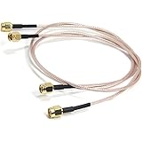 SMA オスオス ケーブル 2本 0.5m wuernine SMA-Pオス-SMA-Pオス 無線機アンテナ レシーバー アンプなど用 超低損失 テフロン