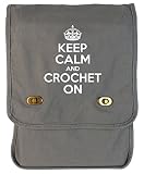 tenacitee Keep Calm and Crochetキャンバスのフィールドバッグ One Size グレー 10031z25