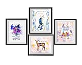 Uhomate M 030 4枚セット ドビー ハリーポッター Always ヴォルデモート卿 ハリーポッター引用 抽象アート キャンバスウォールアート 記念ギフト ベビーギフト インスピレーション 