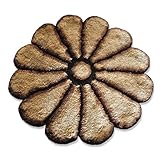 New 3D 12 Petal Flower Shape Soft and Smooth Shaggy Rug 100cmx100cm (784) (Brown) [並行輸入品]