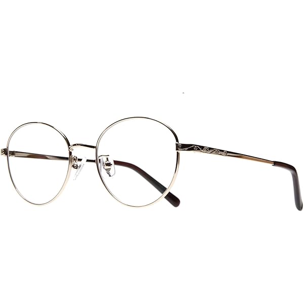 Amazon.co.jp: メガネ シルバー銀色 PD60 度あり 丸メガネ サークル